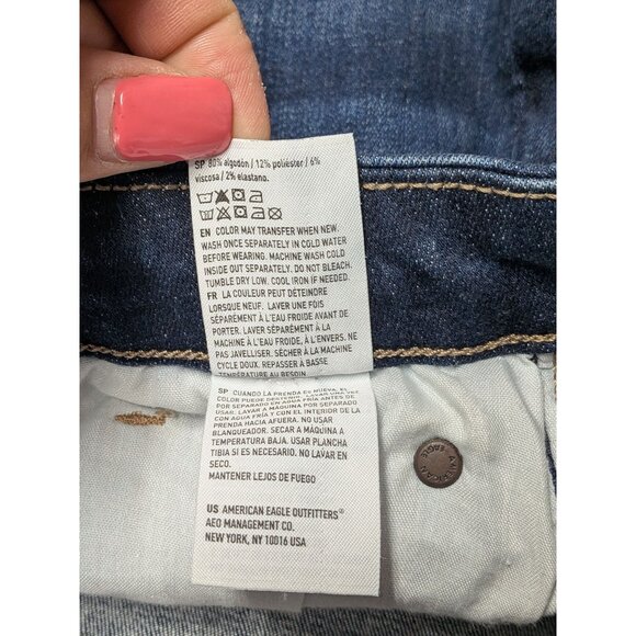 American Eagle Denim Shorts Women Size 10 Curvy Hi Rise Shortie Festival Cowgirl - Picture 11 of 13